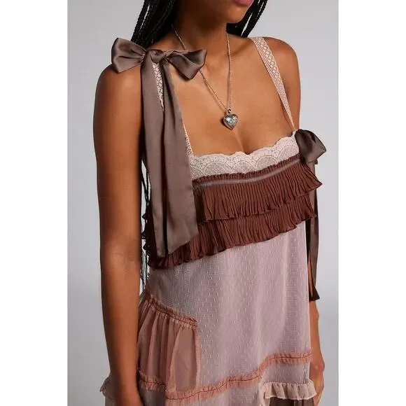 KIMCHI BLUE Clara Mini Dress Fairy Grunge Lagenlook Shabby Chic Lace Frock Sz XL - Picture 3 of 8